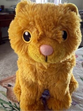Golden Orange Fuzzy Plush Cat